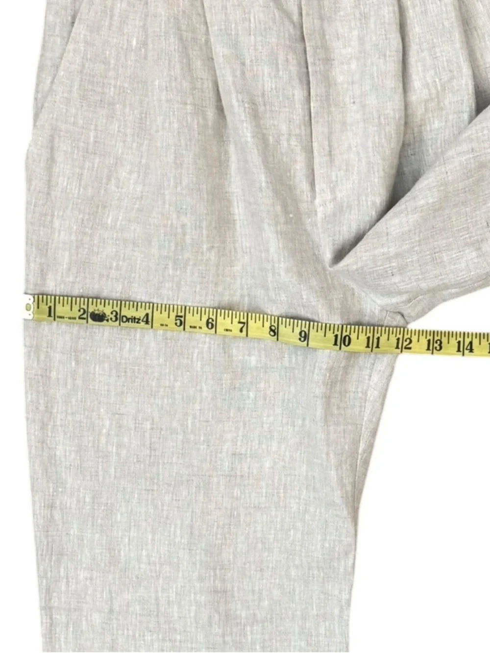 Reformation Mason 100% Linen Pants Size 2 Oatmeal Pleated Wide Leg Trouser